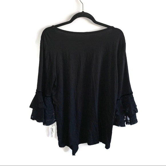 NWT NY Collection Lace Cuff Top - Picture 4 of 5